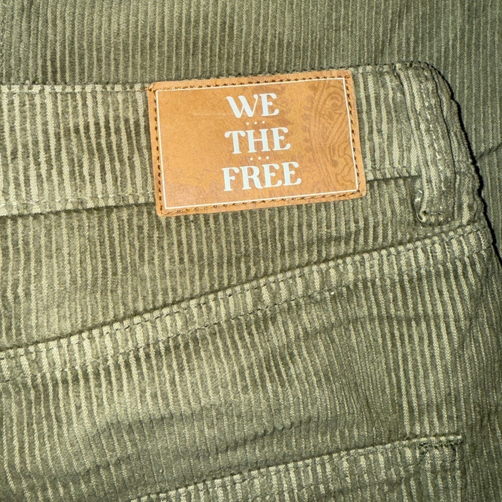 NWT We the Free Women’s Pax Slim Cord Boyfriend Jeans Olive Green 30” Corduroy - Picture 8 of 11